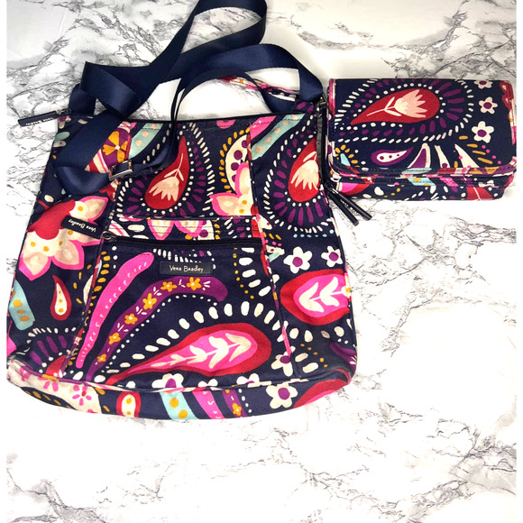 Vera Bradley Hipster Crossbody Handbags with Matching Wallet - Picture 1 of 9